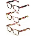 thumbnail image 2 of 3 Pairs Women Floral Mosaic Print Comfortable Classic Reading Glasses - Flower Readers +1.75, 2 of 5
