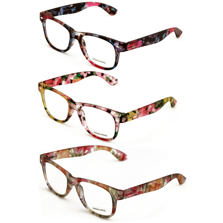 Women Floral Mosaic Print Reading Glasses, Classic Style