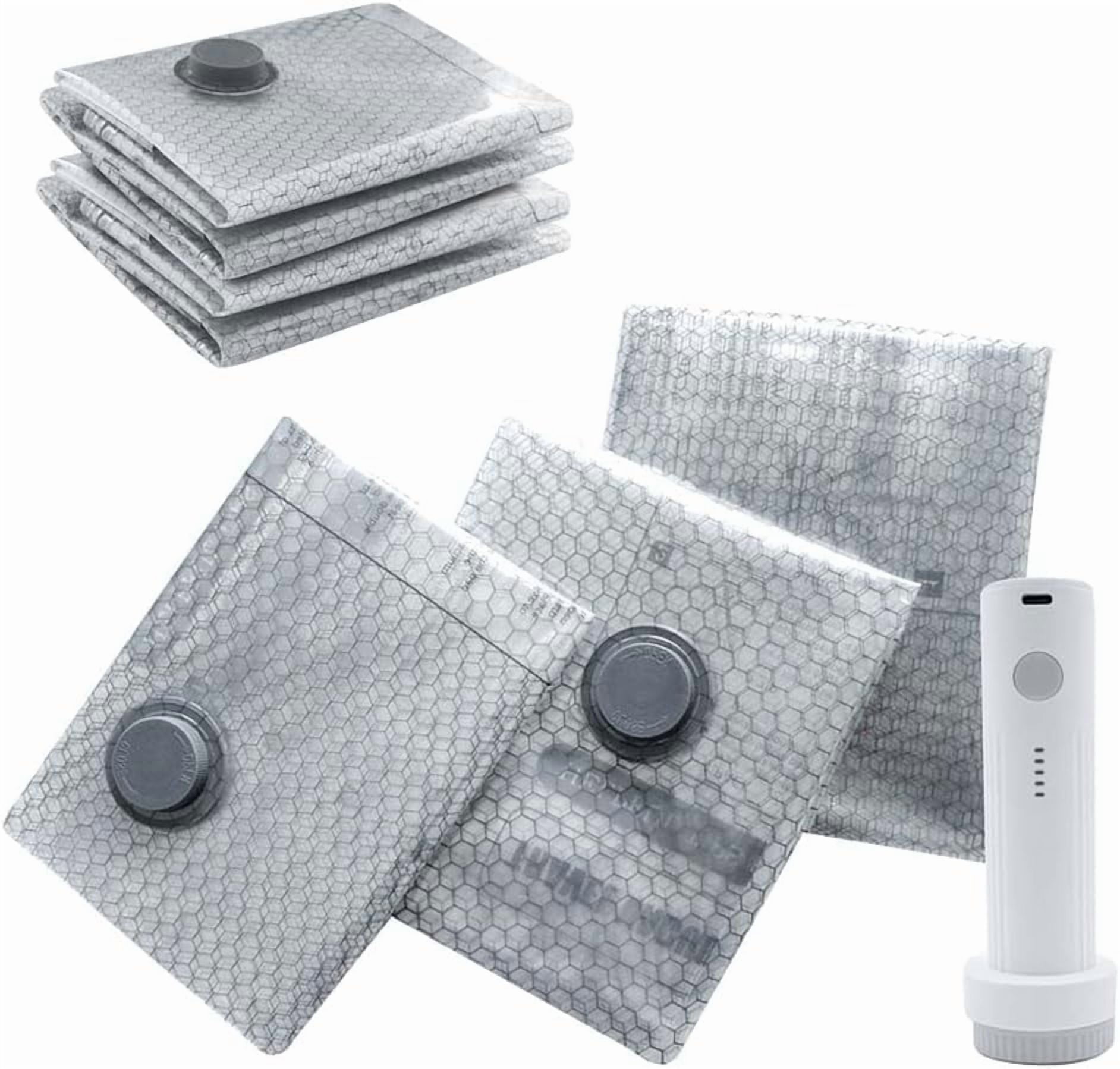 Cordless Travel Vacuum Bag Set, Vacuum Bags for Travel with Rechargeable Air Pump, for Luggage and Suitcase Compression, Space Saver, Clothes Storage