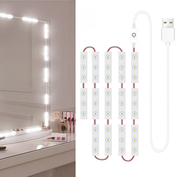 HIBIBUD 2026 New Led Makeup Mirror Lights Dimmable Control Bathroom Vanity Light with Usb Cable for Bathroom,Vanity,Bedroom,Dressing Room