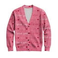 thumbnail image 6 of QHRMKOG Men Cardigan Sweater Romantic Valentine's Day Heart Cardigan Print Loose Fit Long Sleeve V Neck Button Up Cardigan Sweaters Trendy Ribbed Knited Sweaters Pink S, 6 of 7