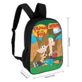 thumbnail image 2 of Phineas And Ferb Backpack, 17 Inch Laptop Backpack, Water-Resistant BookBag, Adjustable Shoulder Straps, Durable 600D Polyester, 2 of 9