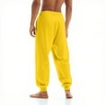 thumbnail image 4 of Mens Big and Tall Fleece Sweatpants Elastic Bottom with Pockets, Relaxed Fit for Lounge & Casual​ Yellow L, 4 of 8