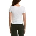 thumbnail image 2 of Project Social T womens  Dylana Pointelle Sweetheart Neck T-Shirt, s, White, 2 of 3