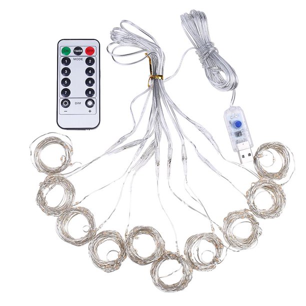 3x3m 300LED Lámpara de cortina Alambre de cobre Fairy String Light Decor (Colorido) Likrtyny Lamparas Hogar Multifuncional