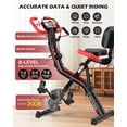 thumbnail image 4 of pooboo Folding Exercise Bike, Foldable Upright Stationary Bike, Indoor Cycling Magnetic X-Bike with 8-Level Adjustable Resistance, 6.6 LBS Flywheel, 300LB Capacity, Back Support Cushion for Home Gym, 4 of 12