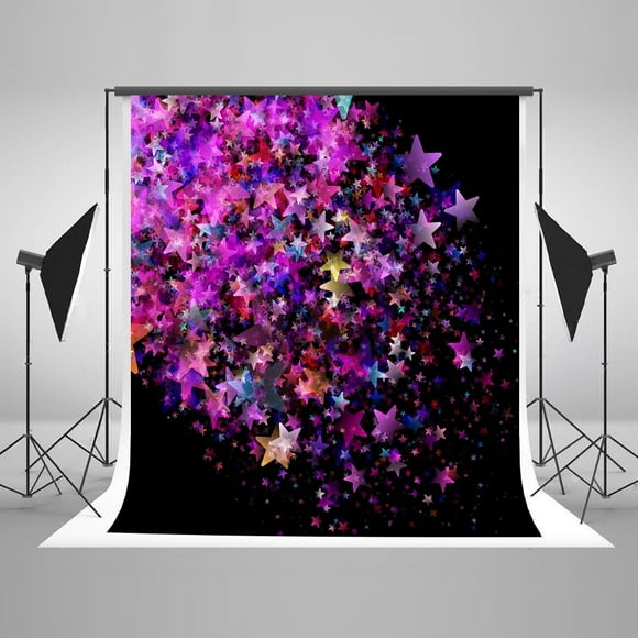 EREHome Polyester Fabric 5x7ft Colorful Star Backdrop for Children Twinkling Stars Background Photo Booth Prop Backdrops