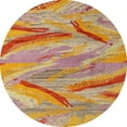 thumbnail image 1 of Ahgly Company Machine Washable Indoor Round Abstract Orange Area Rugs, 6' Round, 1 of 1