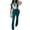 Dark green, variant on AURA Women Athletic Jumpsuit Short Sleeve S-XXL Flare Leg Summer Activewear
