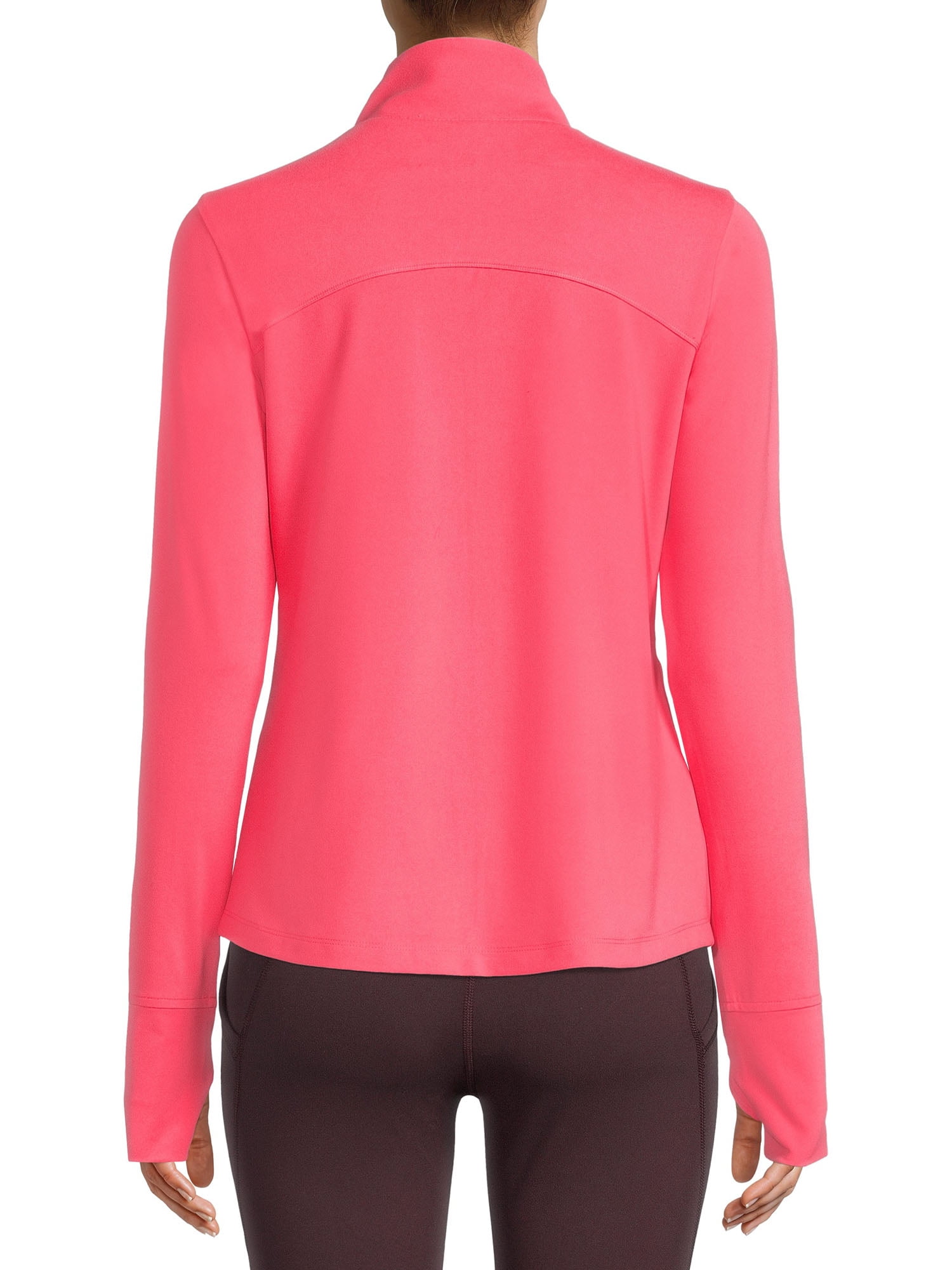 Avia Women's Active Full Zip Long Sleeve Jacket with Thumbholes and Sport Watch Opening