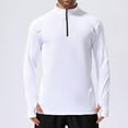 thumbnail image 5 of OGLCCG Men's UPF 50+ Sun Shirts 1/4 Zip Zip Long Sleeve UPF 50+ Sun Protection Lightweight Quick Dry Golf Shirts Outdoor Running Rash Guard T-Shirts,L,White, 5 of 6