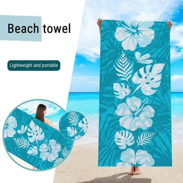 Microfiber Beach Towel Super, Special Pattern Bath Towel, Sandproof Beach Blanket,Multi-Purpose Towel For Travel Swimming Pool Camping 27.55x59.05in