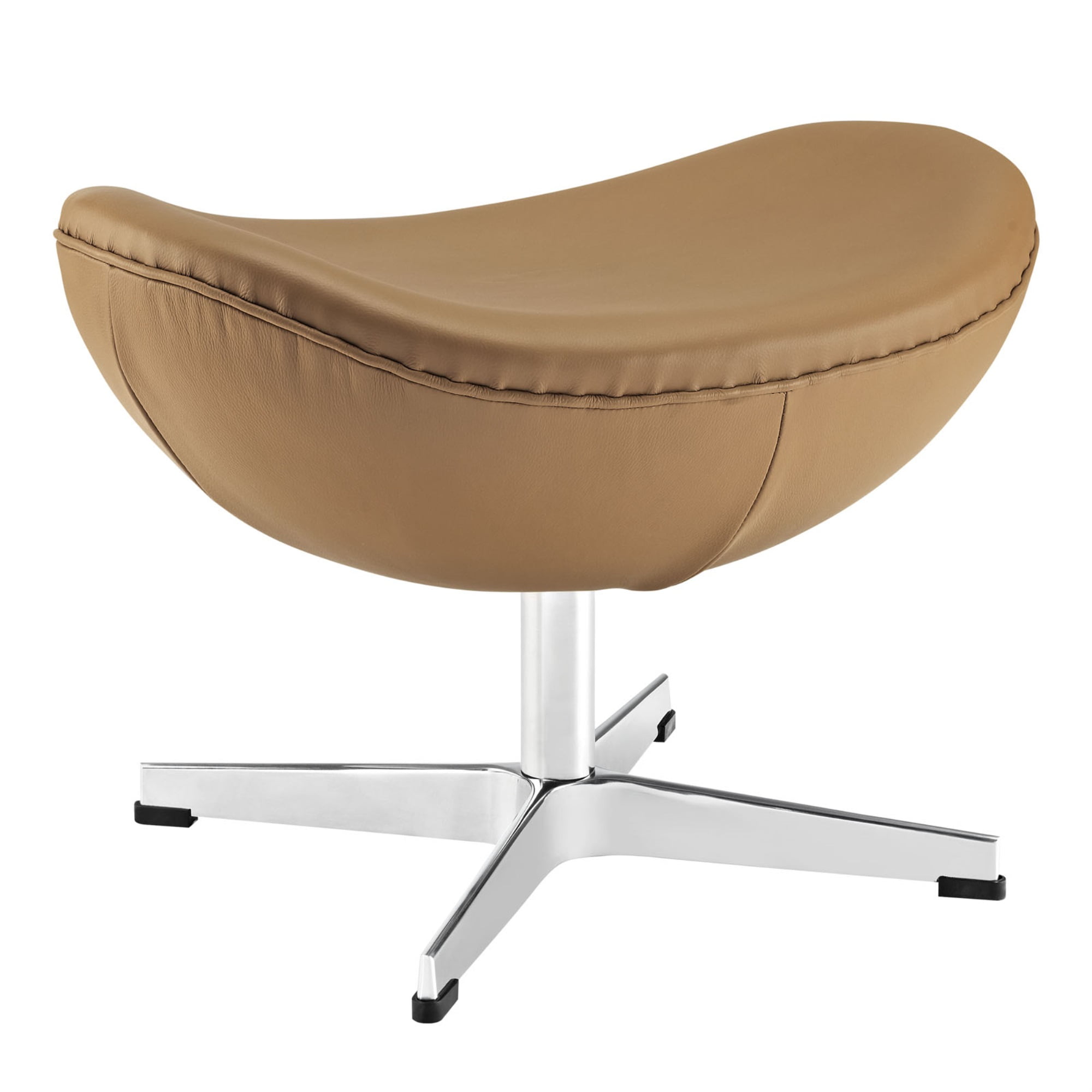 Terracotta Genuine Leather 16'' Ottoman with Cozy Foam Frame