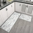thumbnail image 3 of Kitchen Rugs and Mats Non Skid Washable Gray and Purple Marble Kitchen Mat and Rug Set,Floor Cushion Waterproof Rug,Rubber Backed Area Rugs for Kitchen Laundry, 3 of 7