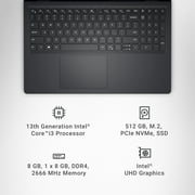 Dell Inspiron 15 Laptop 3530 15.6-inch FHD Intel Core i3-1305U 8GB RAM 512GB NVMe SSD Carbon Black