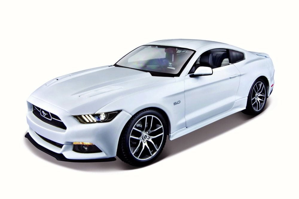 white mustang toy car