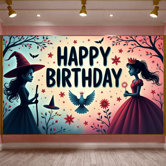 Witch Theme Banner Fairy Magic Halloween Decoration for Kids Party Fantasy Celebration