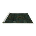 thumbnail image 2 of Ahgly Company Machine Washable Indoor Square Persian Turquoise Blue Traditional Area Rugs, 4' Square, 2 of 4