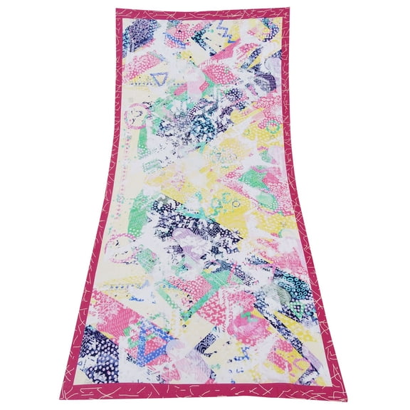 Bimba Women's Indian Designer Asymmetrical Hem Blue Rayon Kurta With Scarf-8