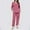 Watermelon Red, variant on SYMOID Womens Hot Pink Plaid Pajama Set - 100% Polyester Soft Long Sleeve Top & Full-Length Pants, Featuring Pockets & Contrast Trim, Sizes S-XXL, Machine Washable,Size M