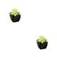 thumbnail image 3 of Suculentas artificiales Bearachild en macetas de cerámica negra tipo 2 2Conjunto, 3 of 6