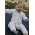 thumbnail image 2 of Bambini 1040WL Interlock Union Suit Long Johns, White - Large, 2 of 3