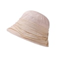 thumbnail image 5 of Summer Sun Hat for Women Solid Color Pleated Slouchy Crinkle Patchwork Wide Brim Cap Sun Protection Cap, 5 of 5