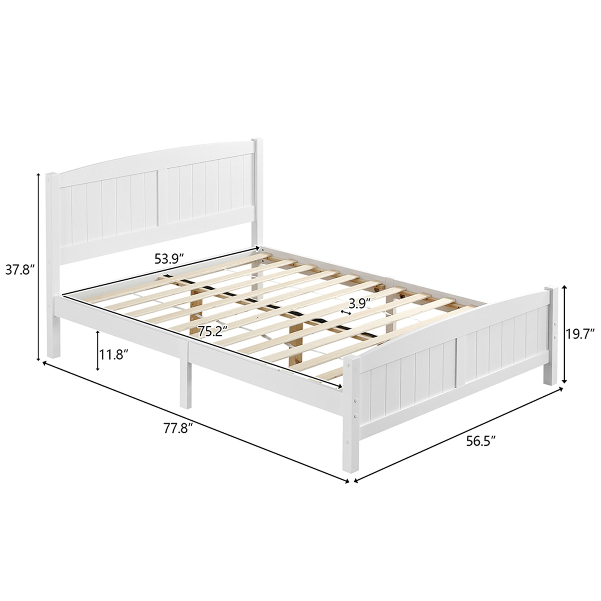 Kadyn Full Size Solid Wood Platform Bed: Bed with All Pine Single Core Vertical Stripe Full Slat Curved Headboard and Foot of Bed, Wood Bed Frame with Wood Slat Support, White Kadyn Full Size Solid Wood Platform Bed: Bed with All Pine Single Core Vertical Stripe Full Slat Curved Headboard and Foot of Bed, Wood Bed Frame with Wood Slat Support, White