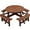 Brown, variant on 8 Person Garden Picnic Table, 43.3'' Large Tabletop, 4 Benches, 2220lb Capacity, Made Of Fir Wood, Painting Option Outdoor Dining Curved Use