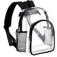thumbnail image 6 of Clear Backpack for Stadium Approved Events, Multi Pocket Transparent Vinyl Bag with Mesh Bottle Holders, for Concerts Football Festivals Beach, Topliu, 6 of 9