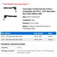 thumbnail image 2 of Front Outer Tie Rod End Set 2 Piece - Compatible with 2012 - 2015 Mercedes-Benz E350 4Matic AWD 2013 2014, 2 of 2