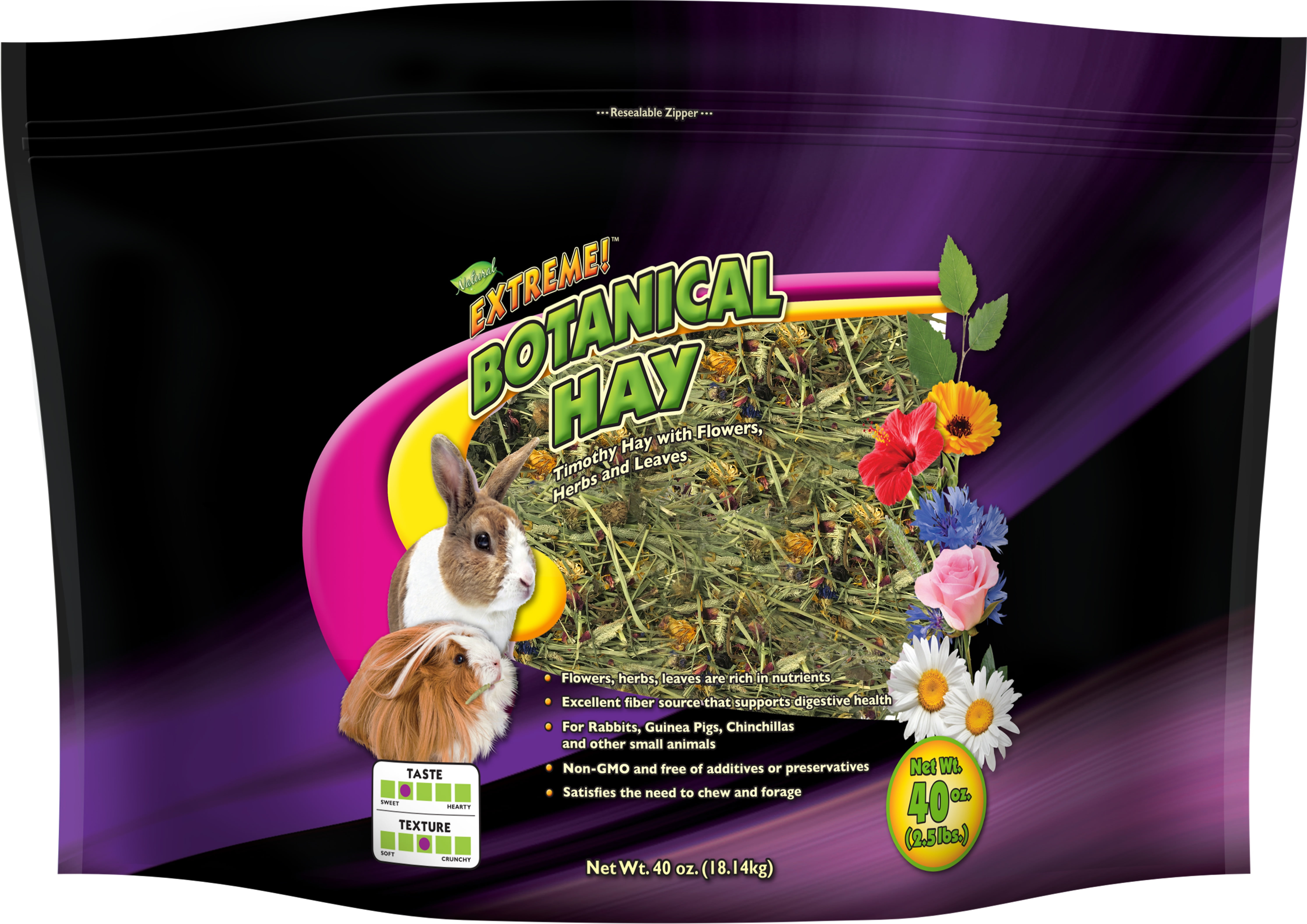 (4 pack) Premium 40oz Botanical Hay for Small Animals