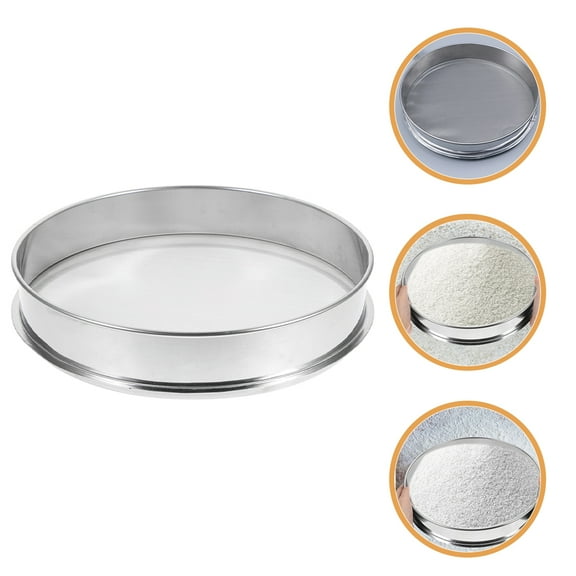 DINHEAROM 1Pack Metal Sieve Strainer Silver 10X10CM Stainless Steel 150 Mesh for Baking Home Use