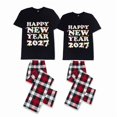 thumbnail image 2 of LuLiaMenton Matching Couples New Year Pajamas 2027 Plaid Short Sleeve Long Pants Set, 2 of 5