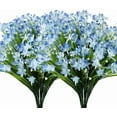 thumbnail image 2 of 8 Bundles Artificial Daffodils Flowers for Outdoor Spring Summer Decoration UV Resistant Faux Flowers No Fade Fake Plastic Plants Outside Garden Porch Window Box Decorating (Blue), 2 of 7