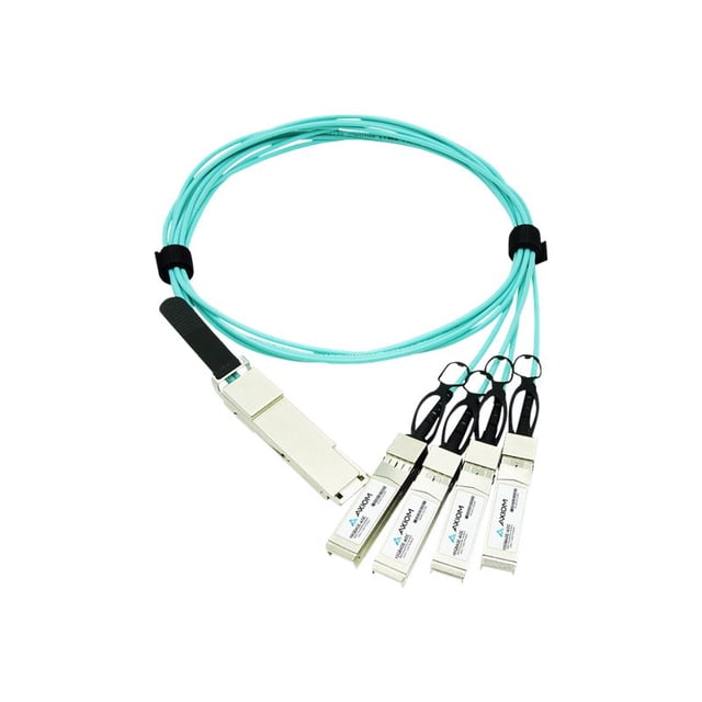 Axiom - Câble de Fixation direct Base-AOC 40g - QSFP+ à SFP+ - 1 m - Fibre Optique - Actif