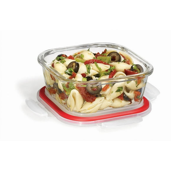 Starfrit LocknLock Glass Food Storage Container, 17 oz / 500 ml Square Container