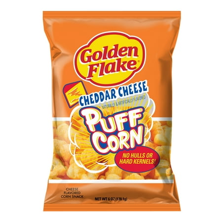 Golden Flake Cheddar Cheese Puff Corn, 6 oz Bag