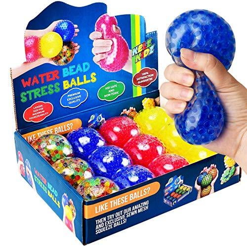 Best Calming Tool to Relieve Anxiety Vent Mood and Improve Focus Unique Hand Therapy Ball Sensory Toy Orange Water Beads Squeezing Balls Toy for Kids & Adults Stress Relief Ball Toys 