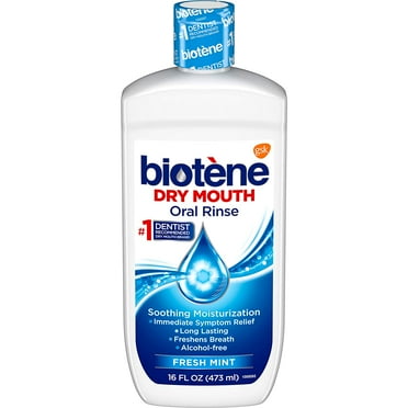 biotène Oral Rinse Mouthwash for Dry Mouth, Breath Freshener and Dry Mouth Treatment, Fresh Mint, 16 fl oz