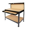 thumbnail image 5 of Solid Wood Workbench - Heavy Duty Garage Workbench with Tool Storage Rack for Workshop/Basement/DIY, 5 of 5