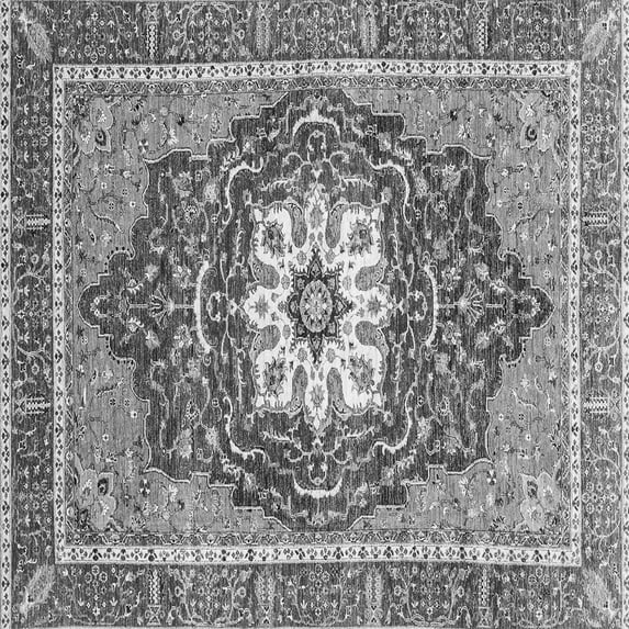 Ahgly Company Indoor Square Persian Gray Traditional Area Rugs, 7' Square