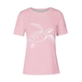 thumbnail image 3 of Tops de Ajuste Suelto para las Mujeres Sudadera Casual Impresa Manga Corta Cuello Redondo Superior, Poliéster, 3 of 4