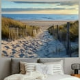 thumbnail image 2 of Creowell  Ocean Beach Tapestry Seaside Wall Decor  Sunset Costal Scenery Landscape Wall Hanging Nautical Sea Scenic Sand Blue Sky Summer  Bedroom Living Room Dorm Painting, 2 of 6