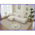 thumbnail image 2 of Modern Lamb Wool Left-Facing Sectional Sofa with Chaise for Living Room, 2 of 17
