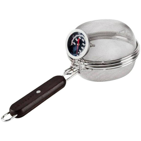 Hzzsbu Home Coffee Bean Roaster Tool - Portable Stainless Steel Handy Coffee Roaster Mesh Pan Tool with Thermometer for Home & Outdoor Coffee Beans Baking