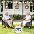thumbnail image 6 of Gotland 6 Piece Patio Set, Aluminum Outdoor Swivel Chairs Set with Round Table 5.1’’ High-Resilience Seat Cushions 29.5" Deep Seating, Metal Patio Furniture Set Patio Conversation Sets, Navy, 6 of 7