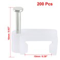thumbnail image 2 of 200pcs Flat Cable Clip Nail Coaxial Tacks Wire Clips 10mm White, 2 of 3