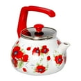 thumbnail image 4 of Enameled Aluminum Tea Kettle Poppies Enamel Kettle 2.3-qt. (2.2 L) Hot Water TeaKettle pot for Stovetop Teapot Ideal for Camping, 4 of 7