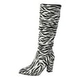 thumbnail image 2 of PiGOGI Long Knee High Boots for Women Fashion Fall Winter Pointed Toe Thick Heel Comfortable Dress Boots Stylish Leg Lengthening White 40, 2 of 6